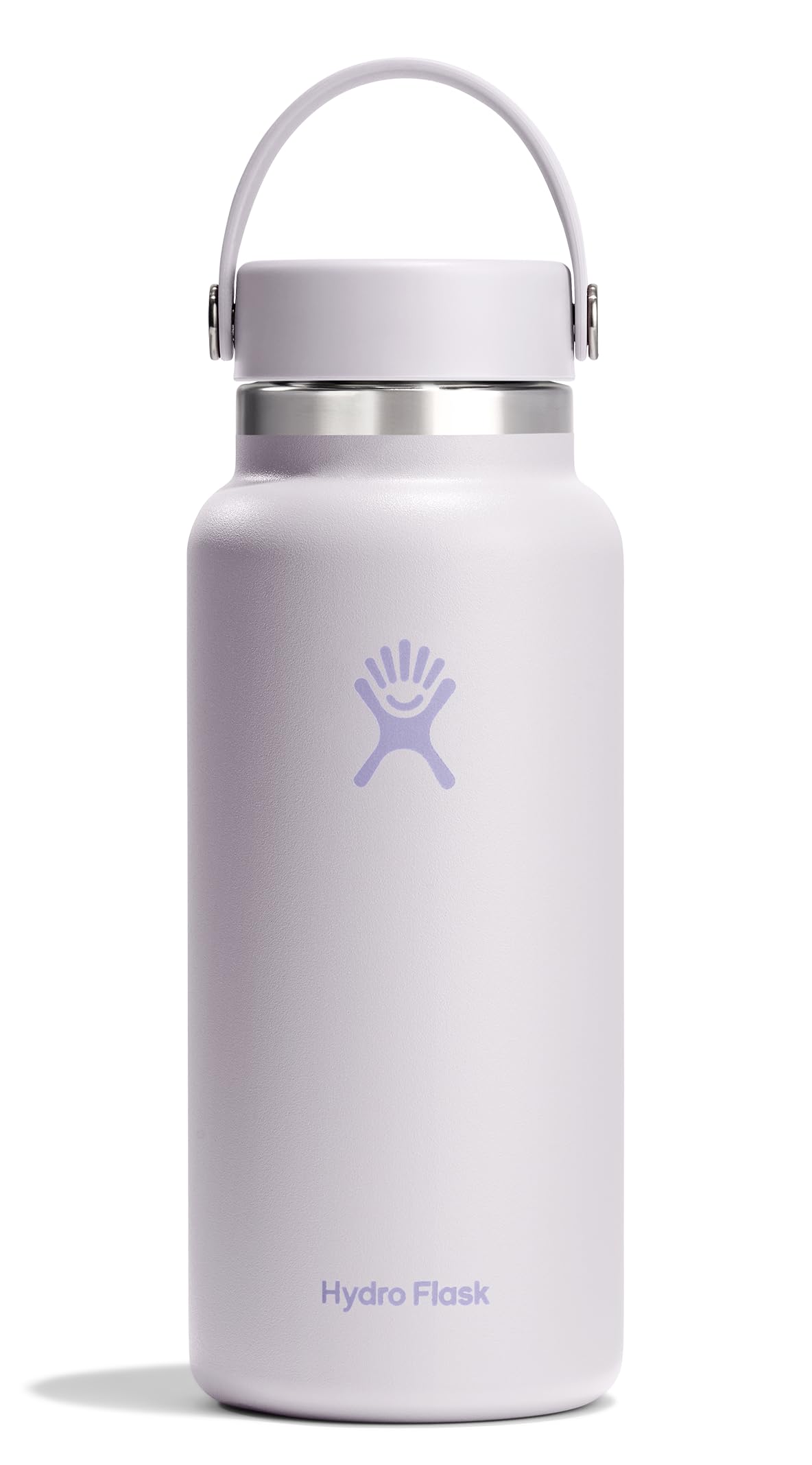 Hydro Flask Water Bottle - Insulated Stainless Steel - Wide Mouth Flex Lid, Non Spill, Leakproof and Refillable in 32 Oz Cloud P