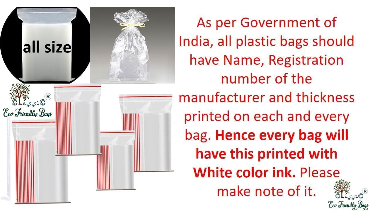 Crystal Clear Protective Polypropylene (PP) Multipurpose Packing and Storage Bags Plastic PP 90 Gauge (7X9 In, 500 - Grams)