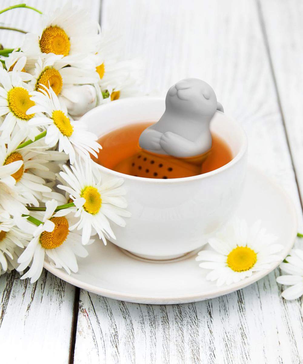Genuine Fred Fred & Friends Fred 5216930 BREW BUNNY Rabbit Silicone Tea Infuser  Gray