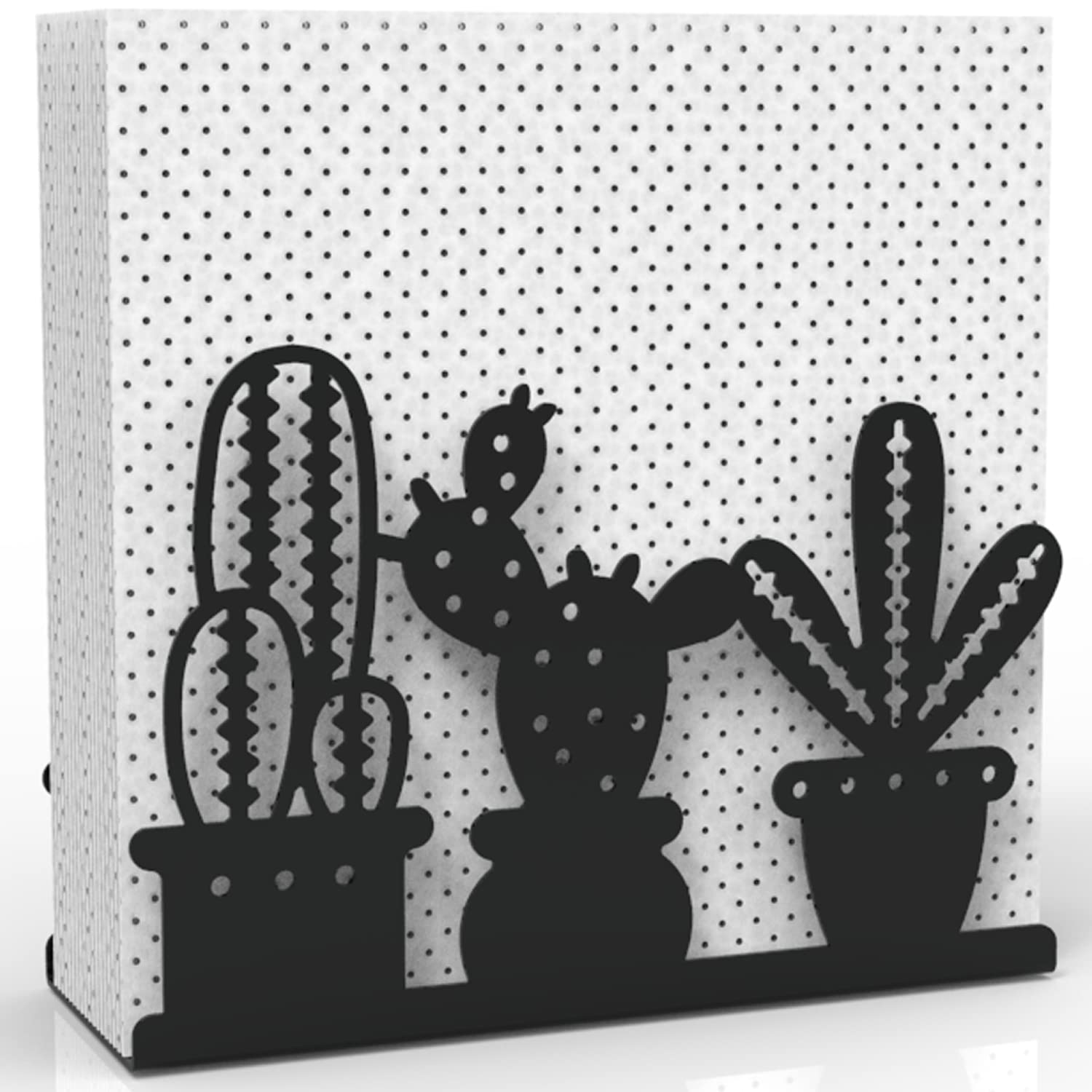 Decorelax Metal Napkin Holder For Home Kitchen Restaurant Picnic - Cactus Design Tabletop Paper Organizer Upright Tissue Dispens