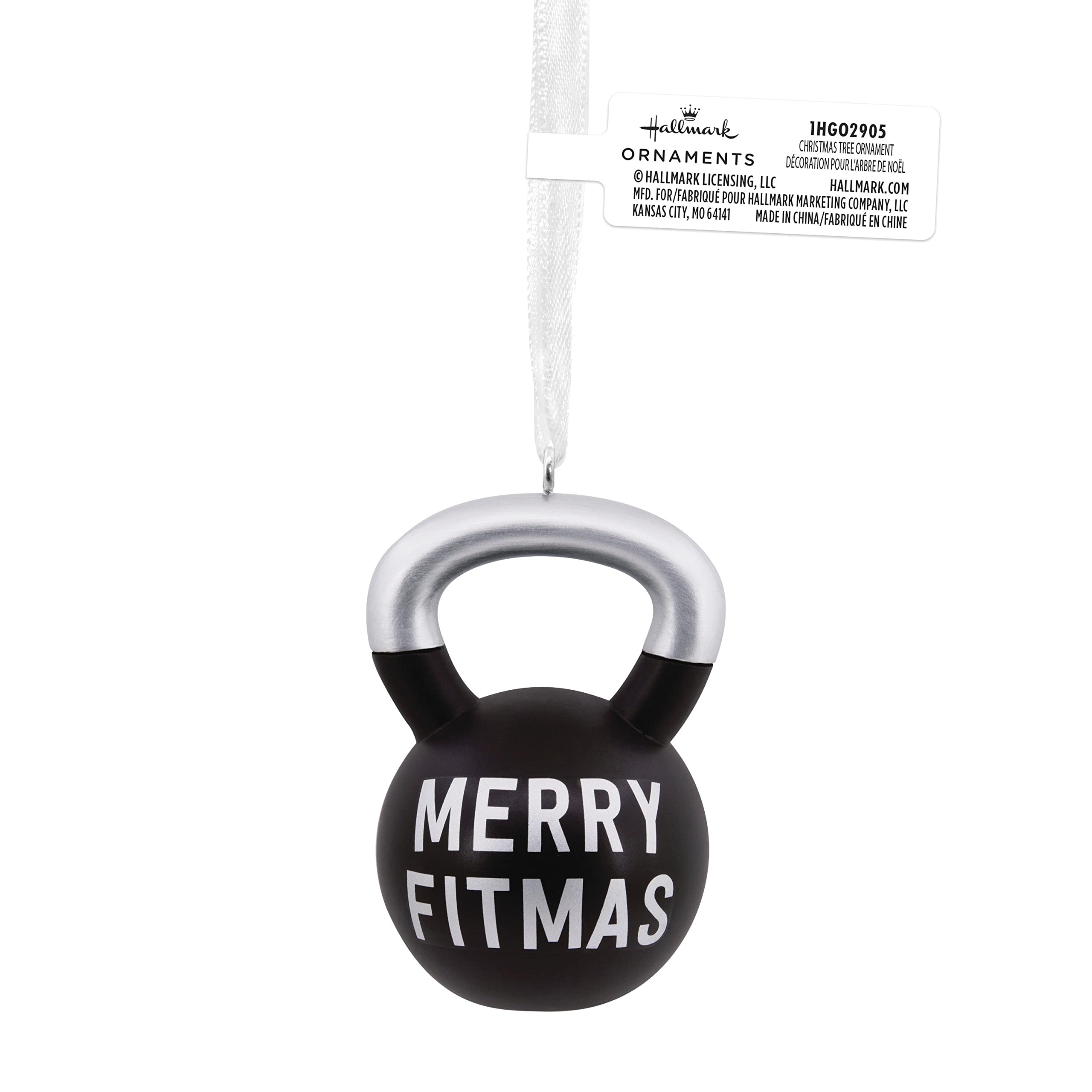 Hallmark Merry Fitmas Kettlebell Resin Christmas Ornament,Multi Color,0001HGO2905