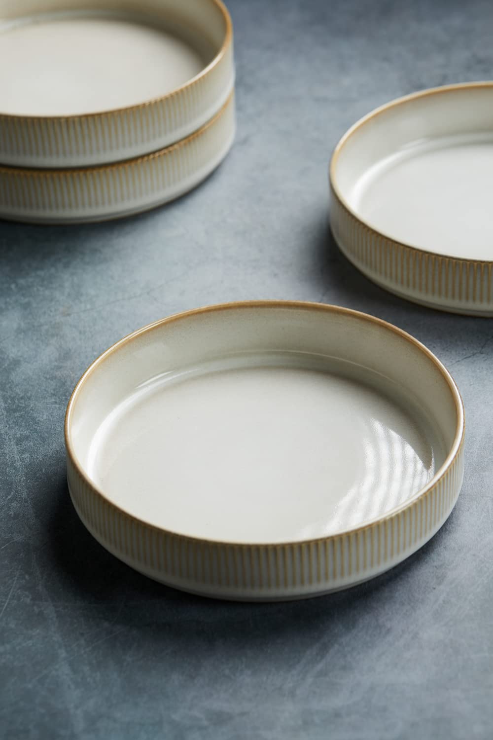 Famiware Star 7.5'' Pasta Bowls Set, Salad Bowl Set Of 4, Double Reactive Glaze, Stackable, Ideal For Your Friend For Housewarmi