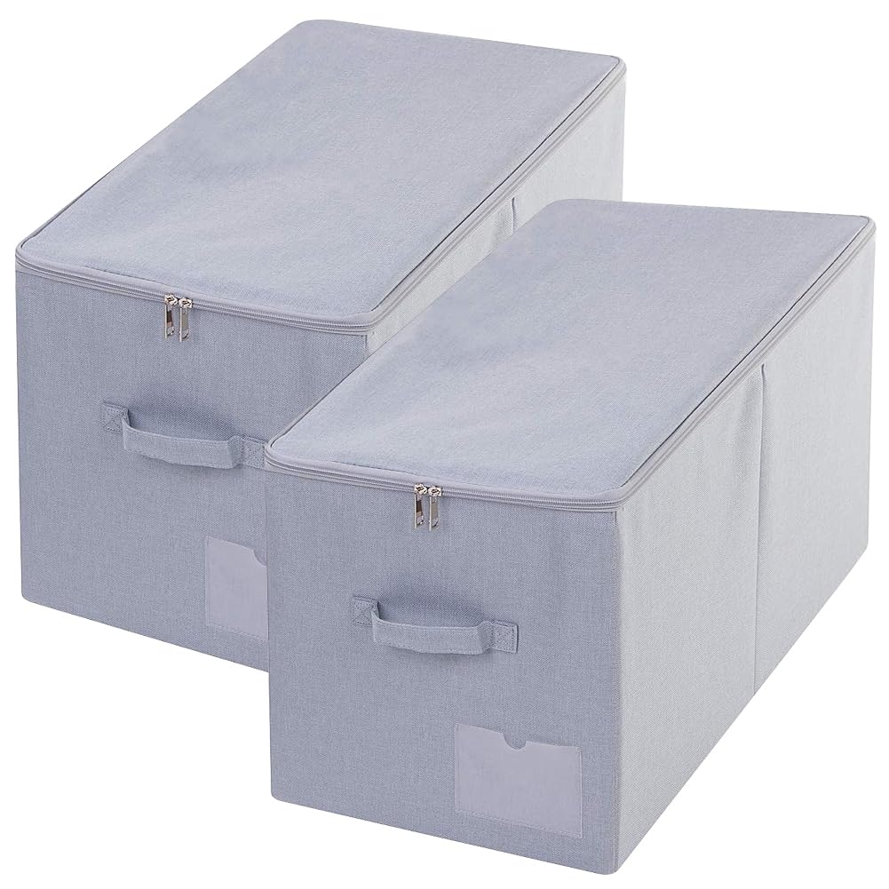 iwill CREATE PRO Pack of 2, Stackable Rigid Storage Containers, Good Size for Clothing, Blankets, Duvets, Pillows Organizer, Dus