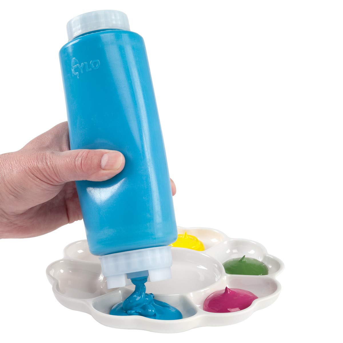 Creative Mark Cylo Fifo Squeeze Bottle -Empty - 12 Pack - 20 Oz. Inverted Squeeze Bottle With Air-Tight Non-Drip Silicone Valve;