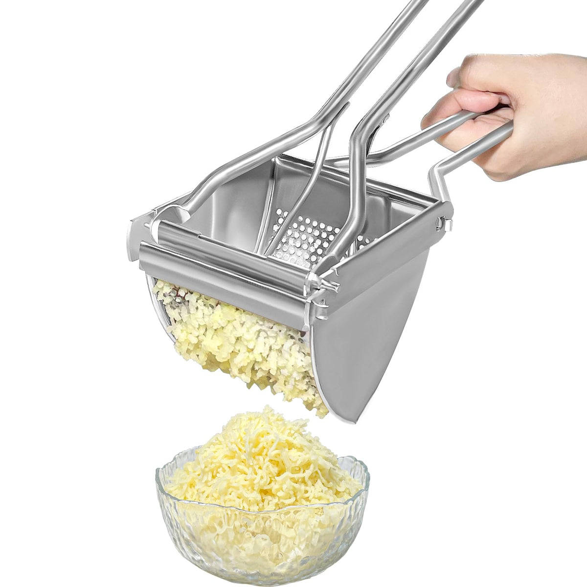 Potato Ricer, Potato Masher, Larger 22Oz Heavy Duty Potato Ricer Stainless Steel Make Fluffy Mashed Potatoes, Comfort Handle Ric