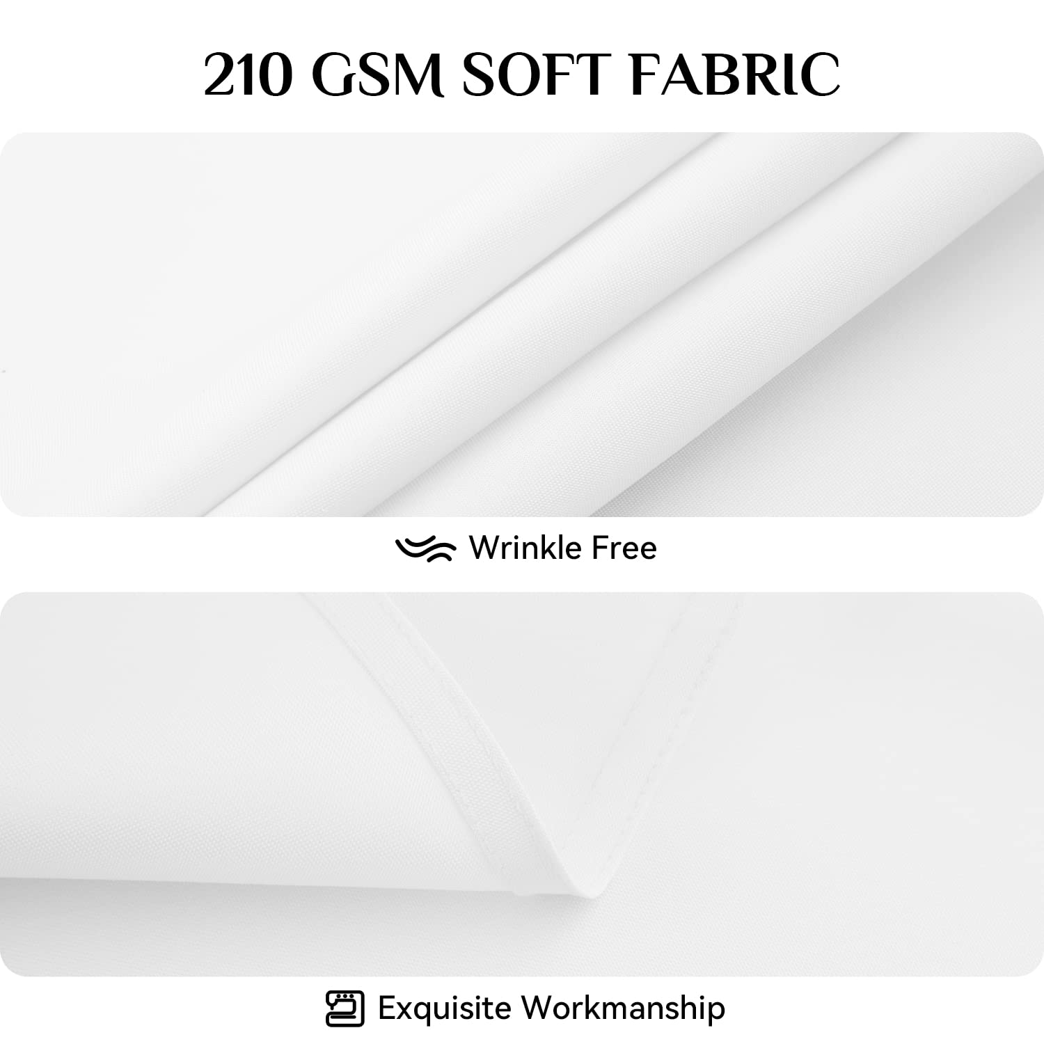 Softalker Round Tablecloth Waterproof & Stain Resistant Table Cloth Wrinkle Free Fabric Washable 210Gsm Polyester Table Cover Fo