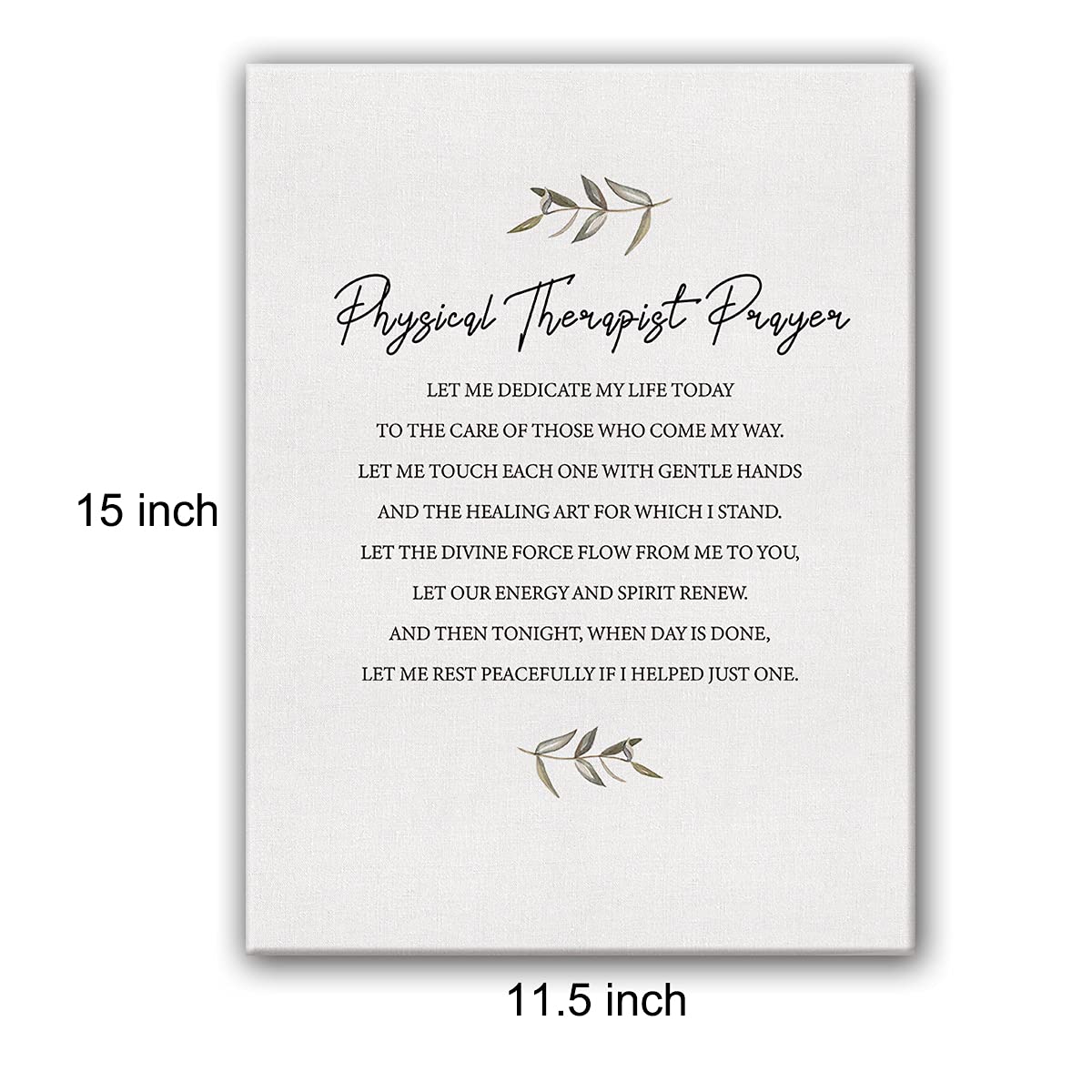 Therapist Gifts For Women Men Framed, Physical Therapist Prayer Poster Canvas Wall Art Painting Ready To Hang For Home Office De