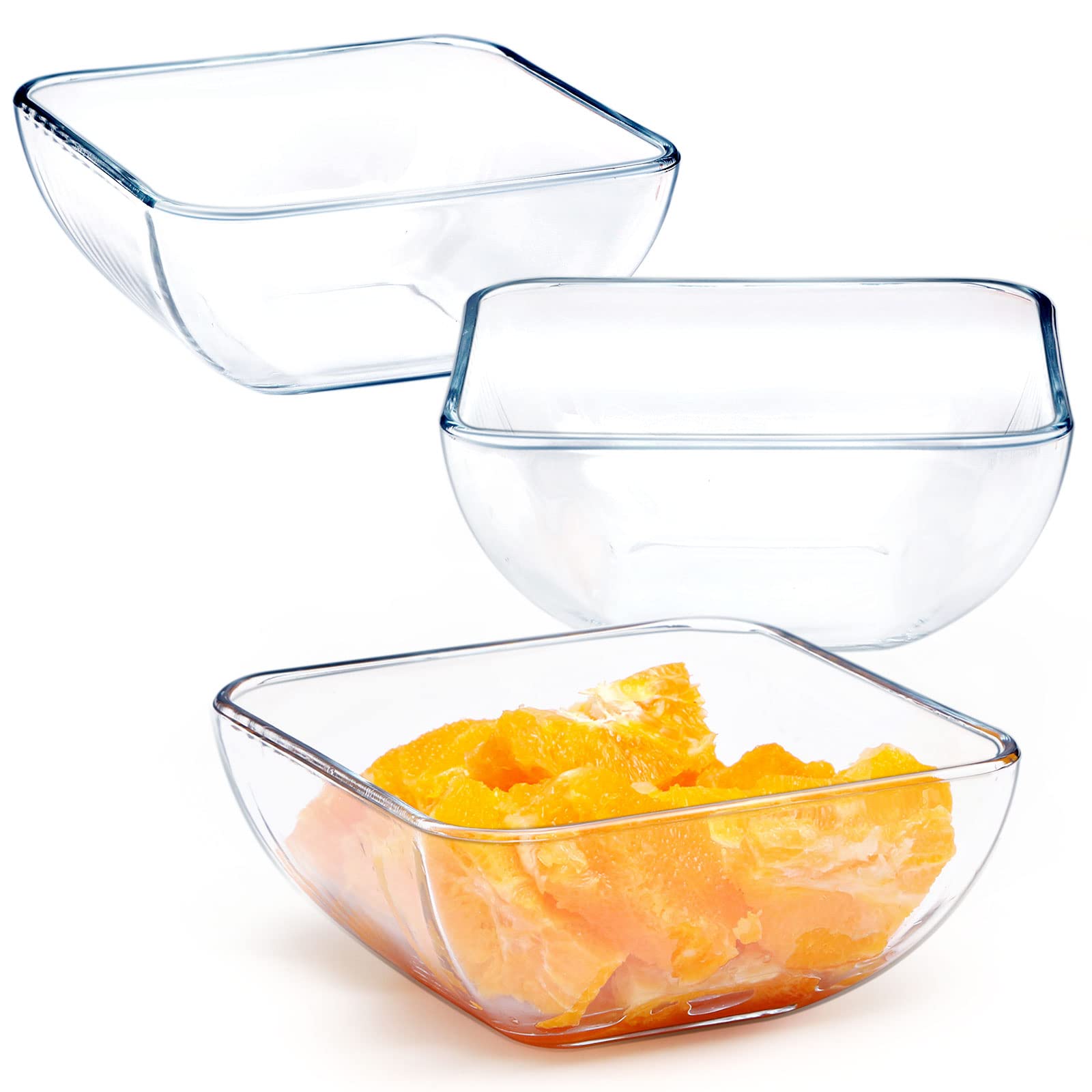 Nutriups Glass Bowl Glass Mixing Bowls Set Glass Salad Bowls Glass Cereal Bowls Glass Serving Bowls Microwave Safe Clear Glass B
