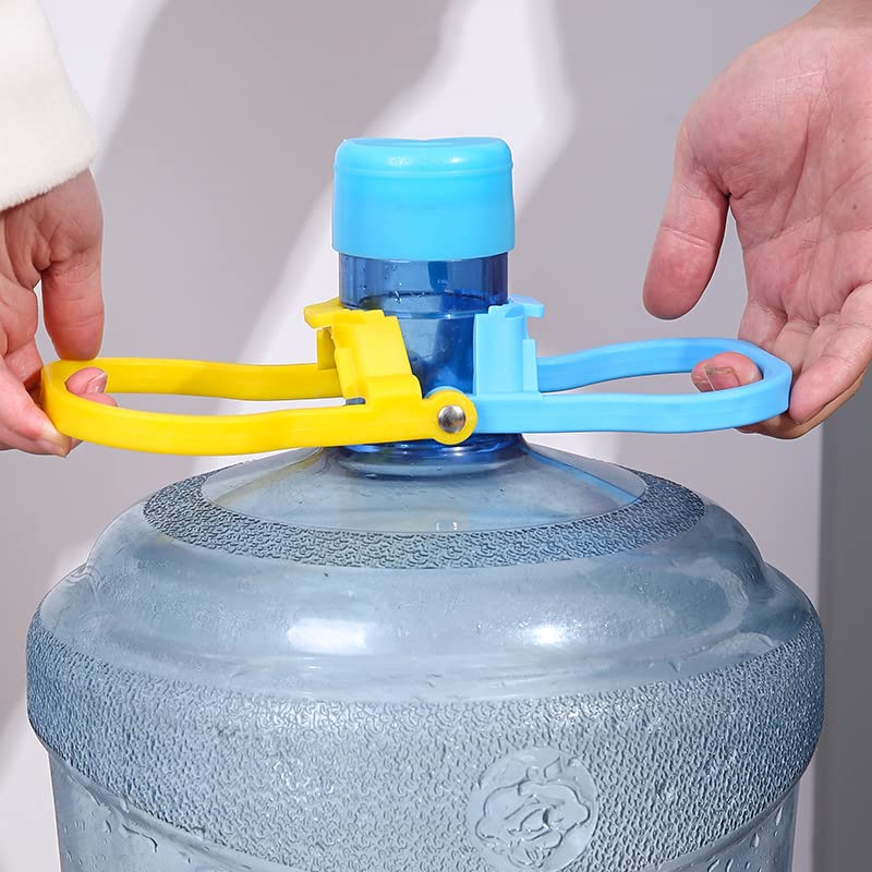 TorSor Water Bottle Handle - Heavy Duty 5 Gallon Carrier with Ergonomic Grip - Blue Plastic Non-Slip Lift Handle