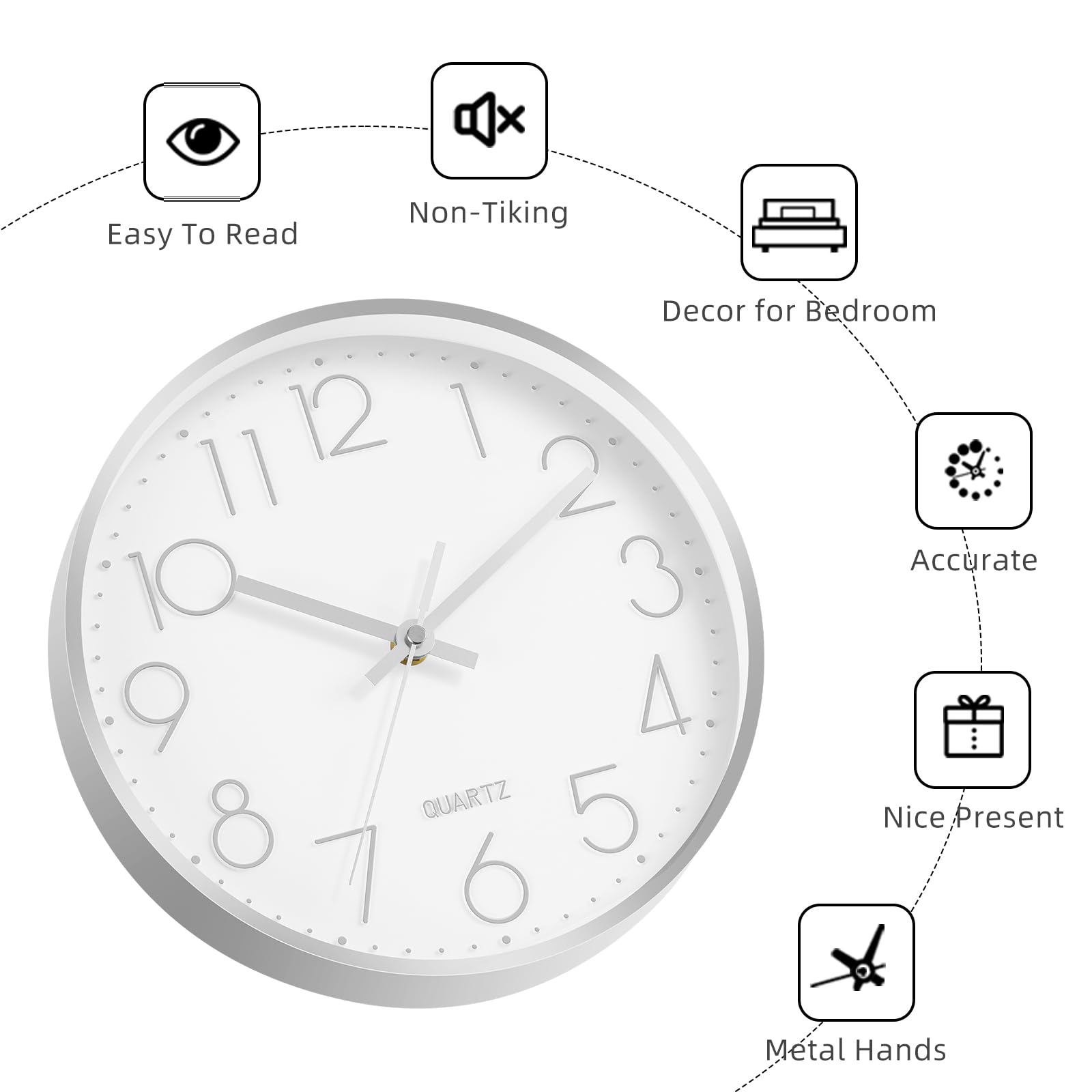 Tmdekh Analog Wall Clock For Home Stylish Latest, 10 Fancy Watch Wall Clocks Silent Non-Ticking, Modern Quartz Clock Decorative