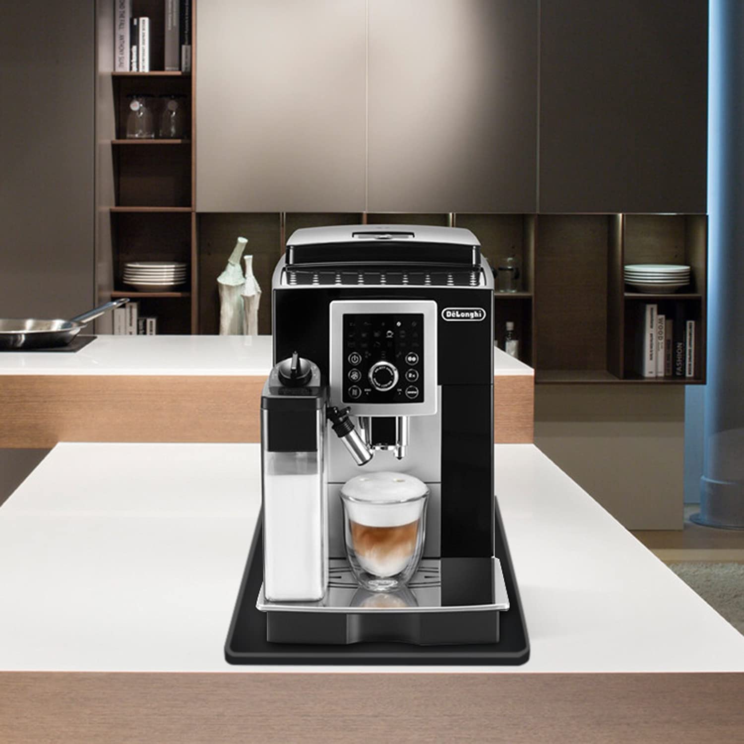 Pivby Silicone Mat Under Coffee Machine With Lip Coffee Maker Appliance Automatic Machines Espresso Accessory Black Multifunctio
