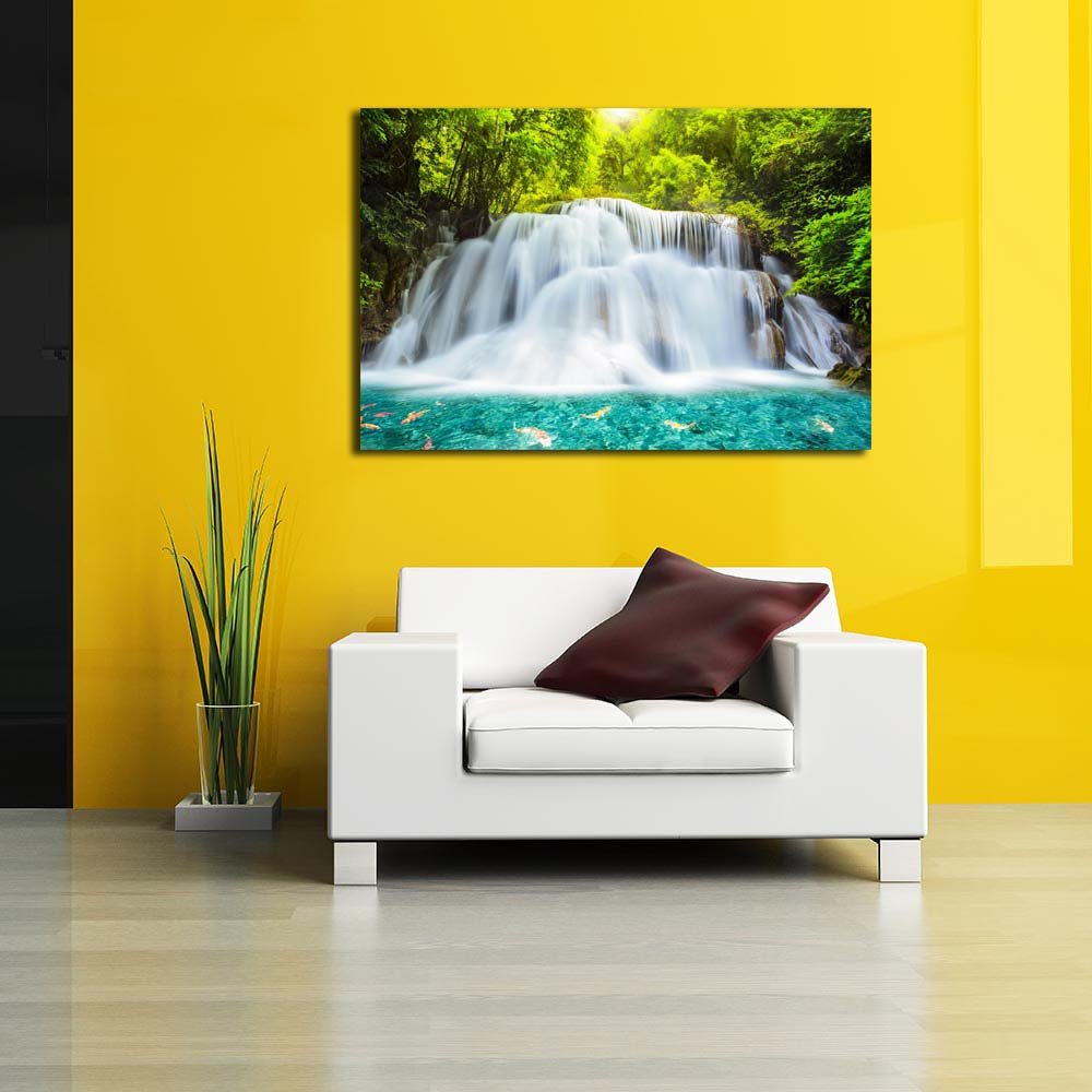Pitaara Box Huai Mae Kamin Waterfall in Kanchanaburi Thailand | Peel & Stick Vinyl Wall Sticker for Bedroom & Living Room | 24 x