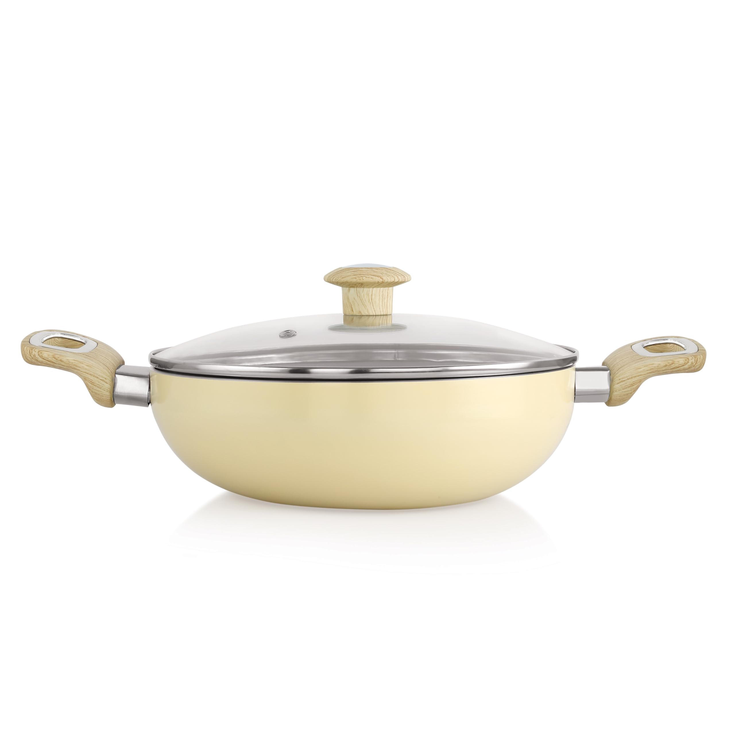 Cookwell Non Stick Kadai 2.5L StirFry Pan (German Microcrystal Technology) (Granite)