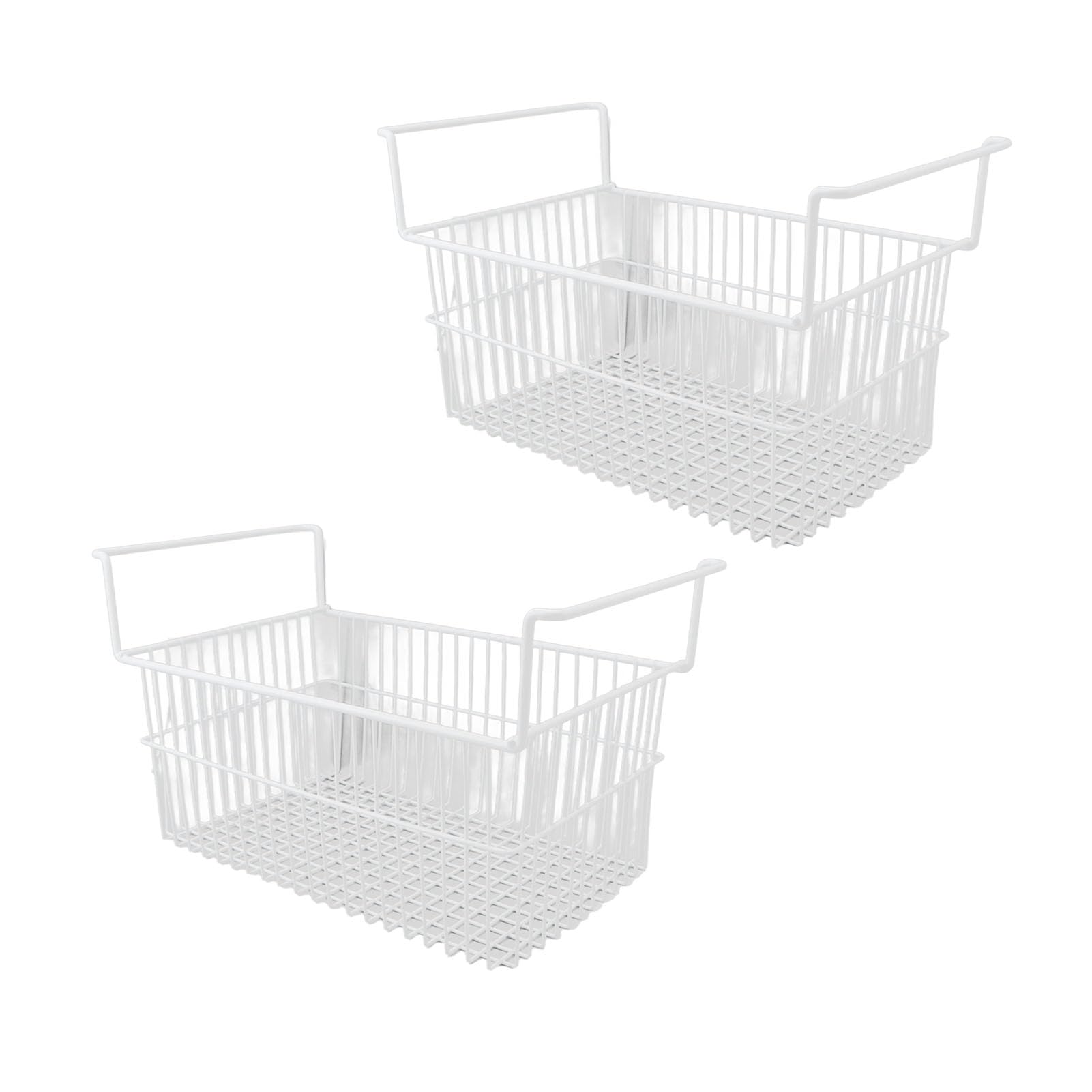 Freezer Organizer, Wire Storage Freezer Baskets With Handles For Upright Freezer Sort And Organize Foods, Set Of 2, Wire Storage