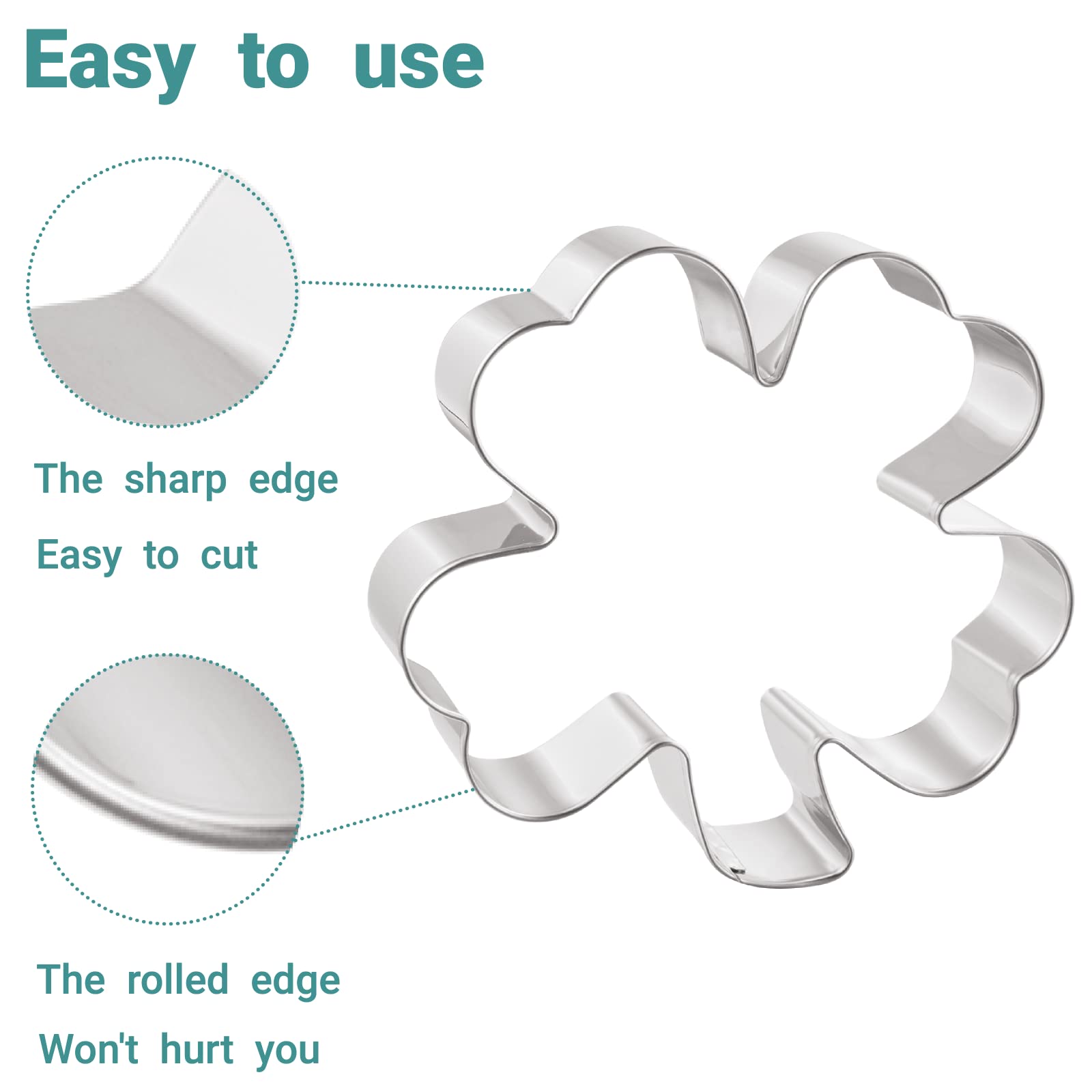 Job Jol Cookie Cutters 4 Pcs, Four Leaf Clover Cookie Cutters, 1.5'' To 4'', For Irish St.Patrick'S Day