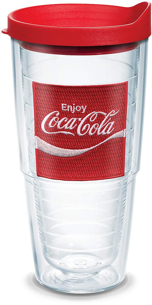 Tervis CocaColaCoke Enjoy Insulated Tumbler with Emblem and Red Lid, 24oz, Clear
