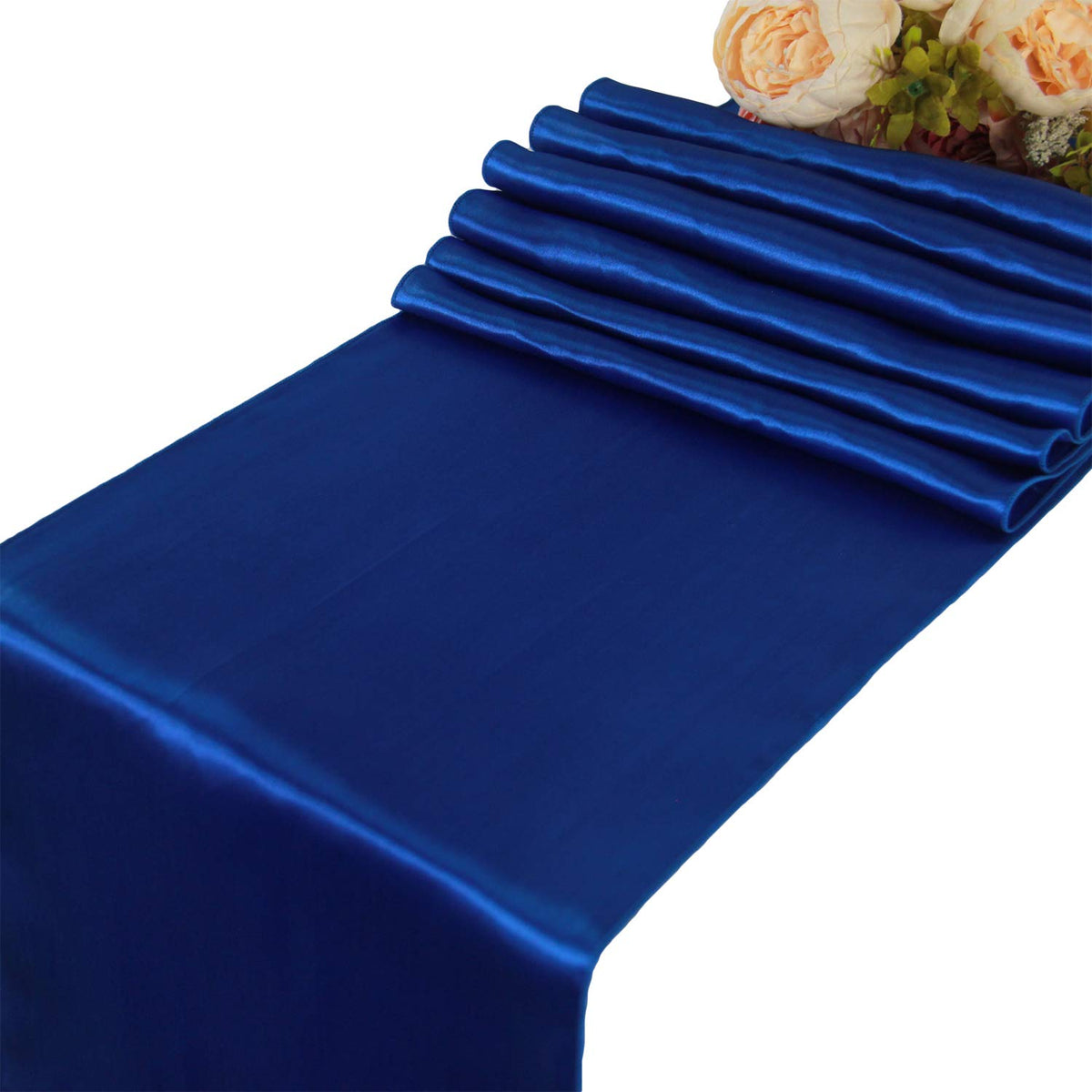 Welmatch Royal Blue Satin Table Runners - 5 Pcs Wedding Banquet Party Event Decoration Table Runners (Royal Blue, 5)