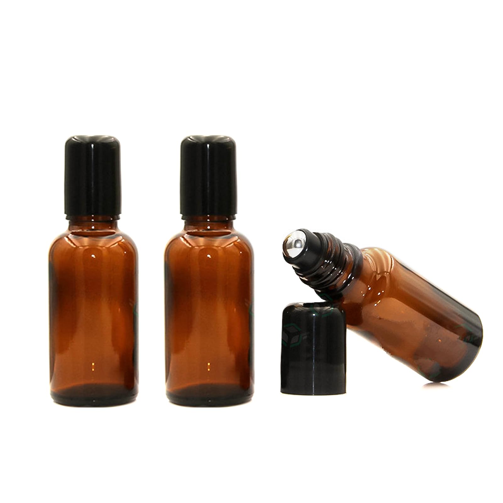 XINGZI 3Pcs 20ml Amber Glass Roller Bottles, Stainless Steel Roller