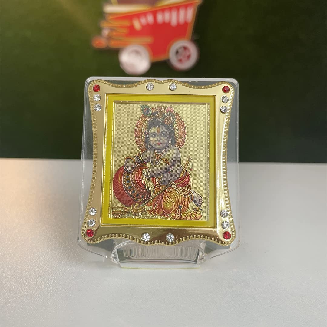 Shoppersduniya Laddu Gopal Little Krishna Idol for Car Dashboard Showpiece Office Home Dcor