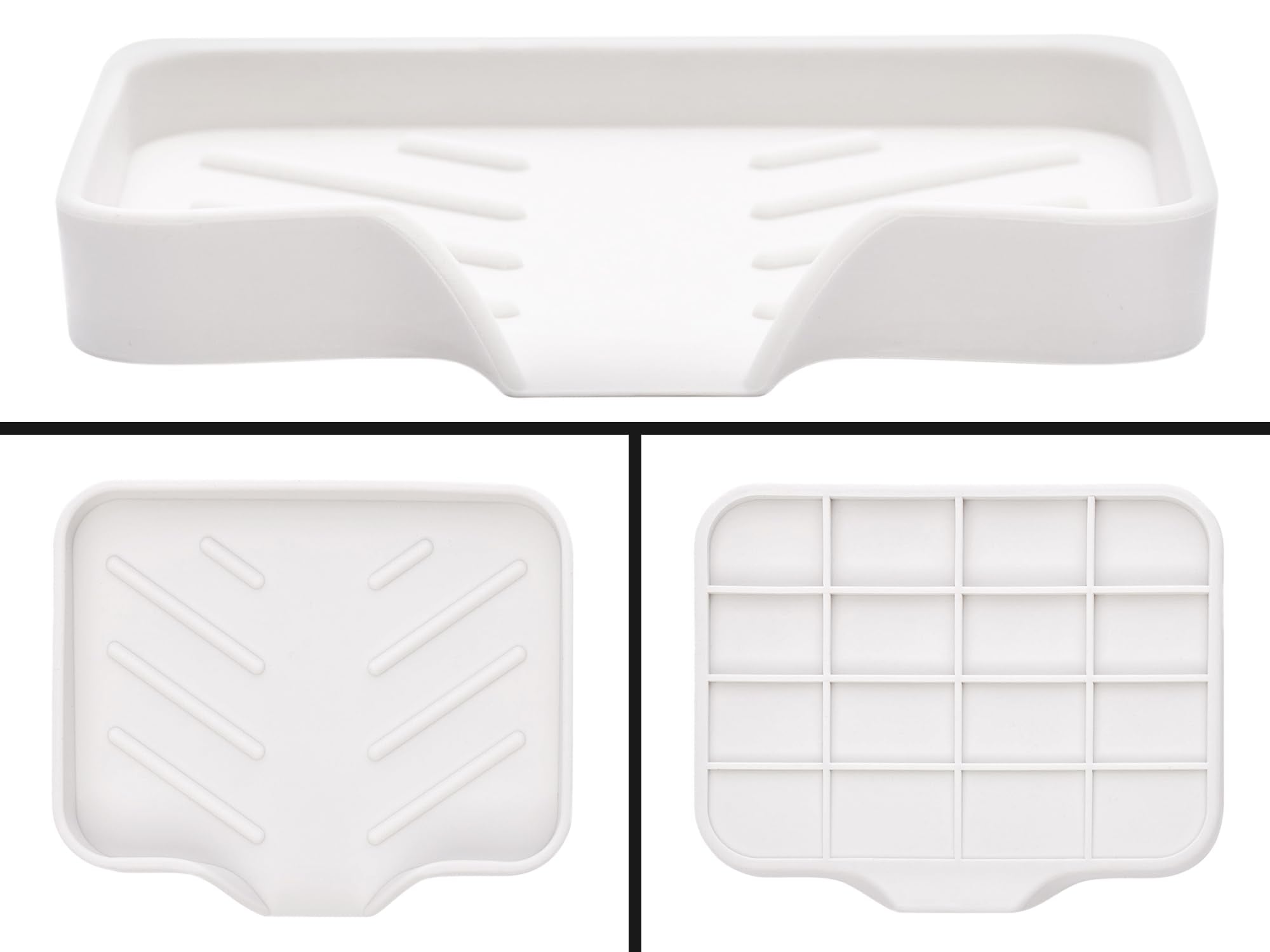 Silicone Soap Dish & Kitchen soap Tray - Self draining soap Dish  Soap Dish Shower | Silicone soap Holder | Soap Holder for Kitchen Sink | Small soap Dish - Durable Rubber Soap Dish with Drainage