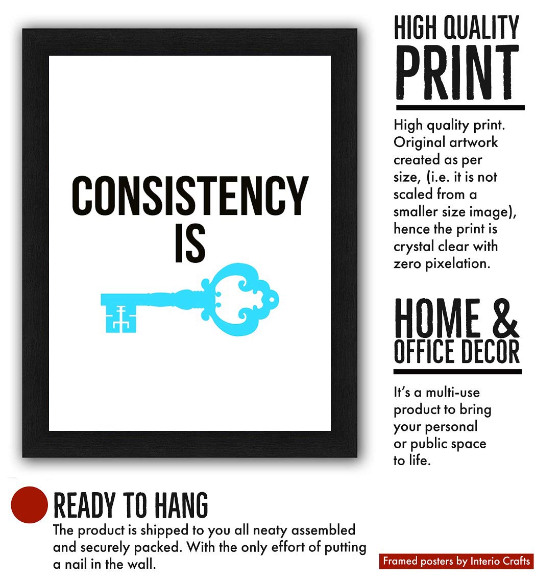 Interio Crafts Inspirational Framed Poster | Motivational Framed Poster For Office (Frame Size :13.5''X10'' Inches, Poster Size: