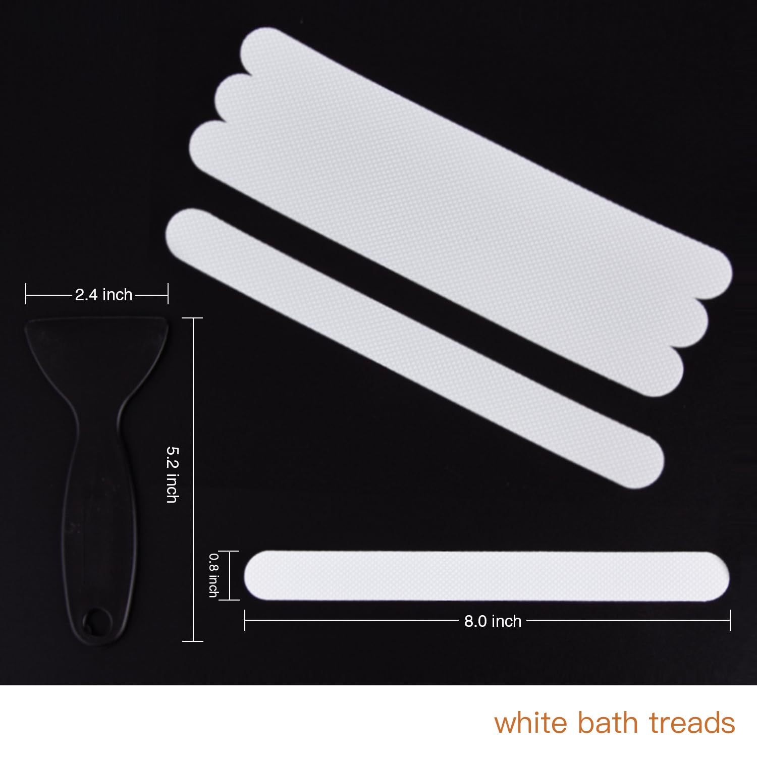Secopad Non-Slip Bathtub Stickers, 36PCS White PEVA Shower Grip with Premium Scraper