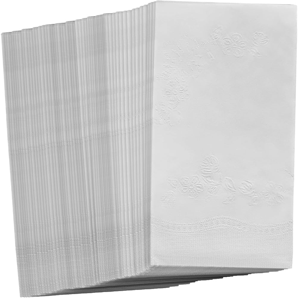 Kingzak White Dinner 16.5''X15''  Eight Fold  2-Ply  Pack of 200 Napkin  200 Count
