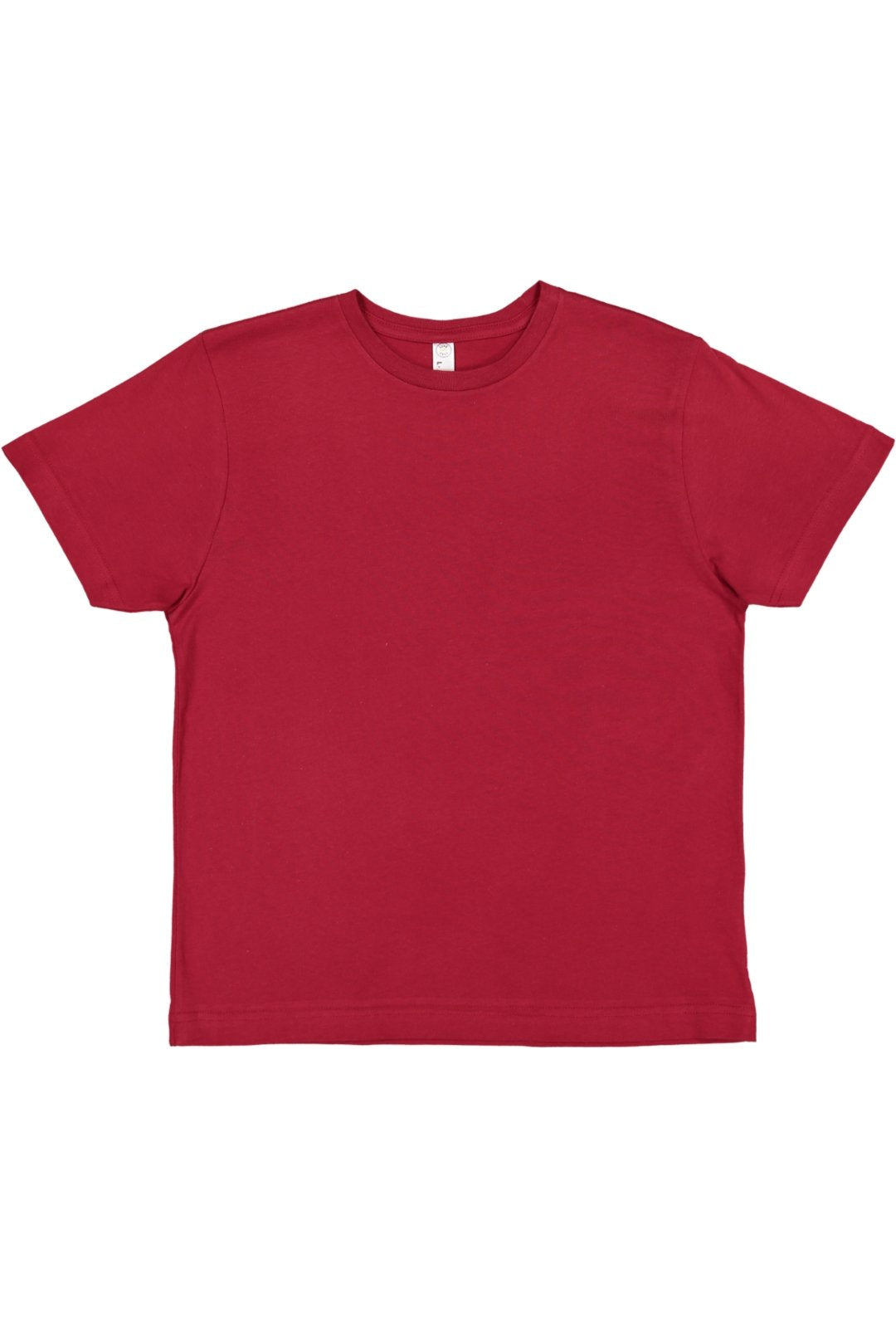 LAT Youth 100% Cotton Jersey Crew Neck Short Sleeve Tee, Garnet, Medium