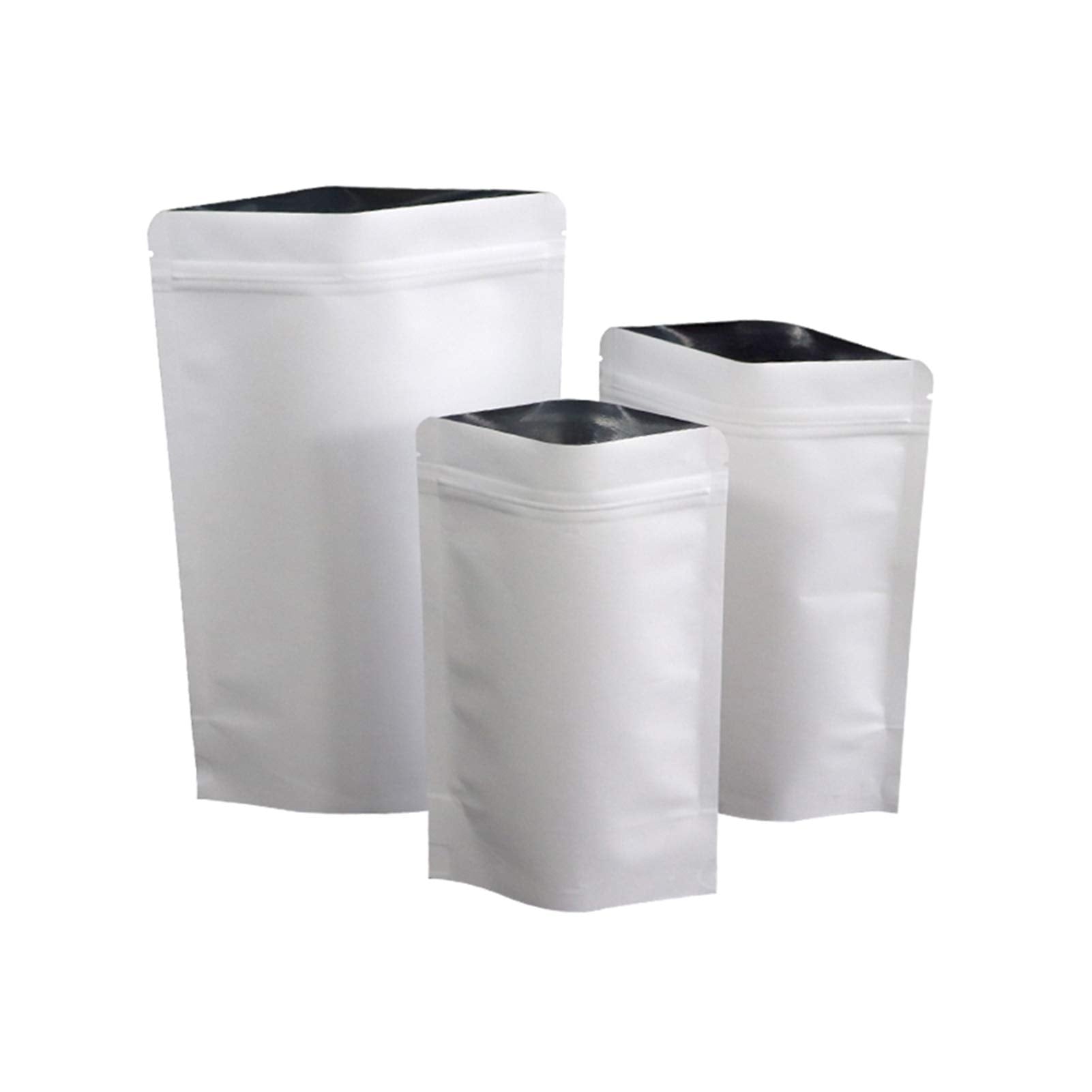 White Kraft Stand Up Pouch Bags Resealable Ziplock Seal Paper Bag Food Storage Bags 50Pcs 3.9'' X 5.9''