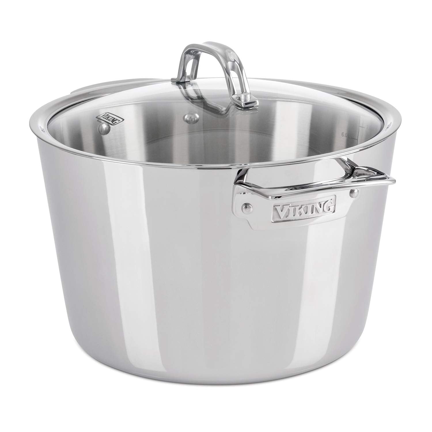 Viking Culinary Contemporary 3-Ply Stainless Steel Cookware Set, 7 Piece, Includes Glass Lids, Pots & Pans, Dishwasher, Oven Saf