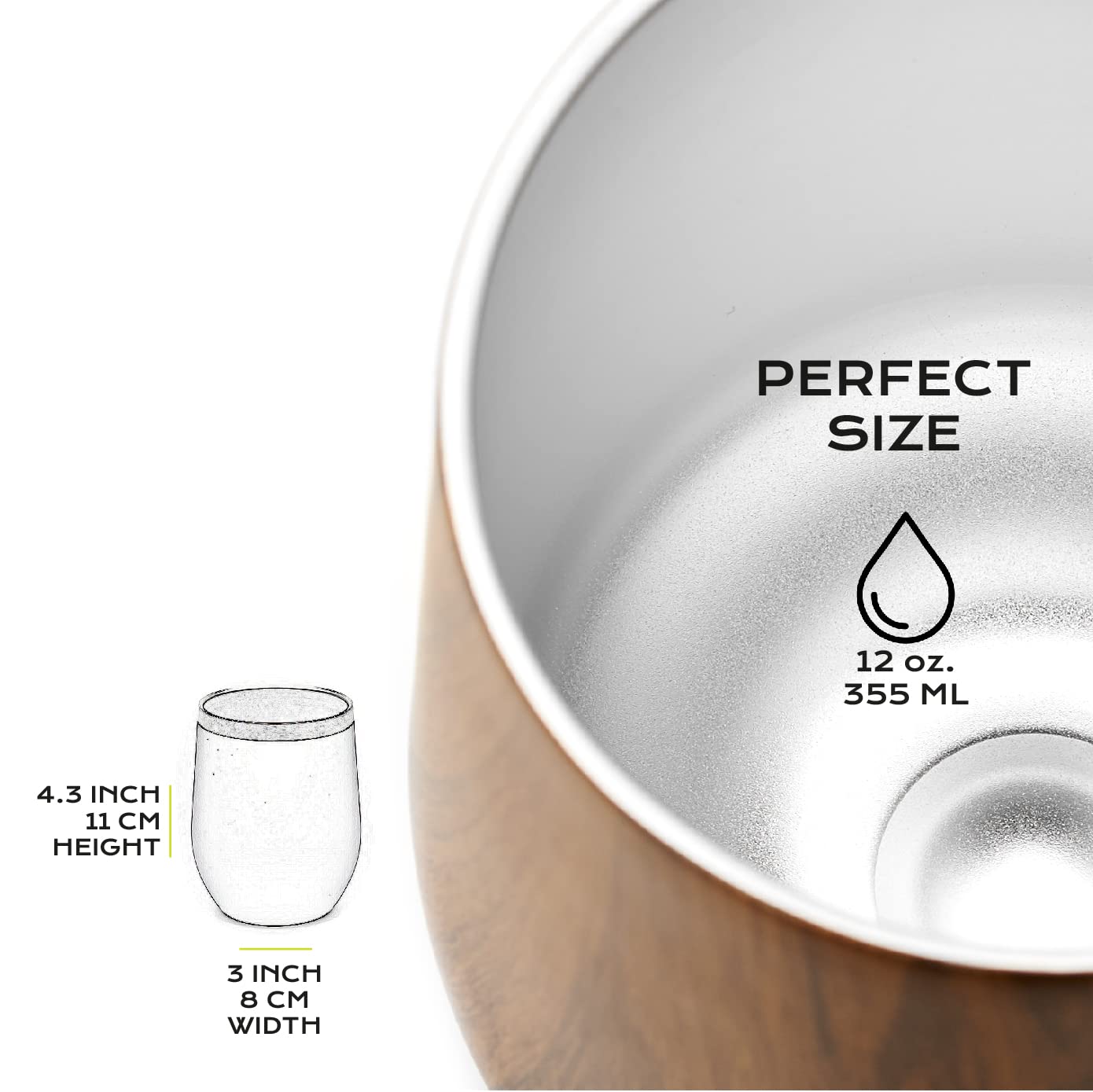 Balibetov Premium Stainless Steel Yerba Mate Gourd Set, 5 Pcs Including 12 Oz Gourd With Lid, 2 Bombillas, Cleaning Brush | Bpa