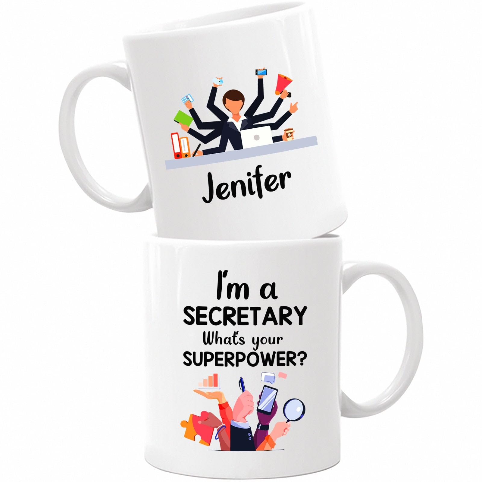 I'm A Secretary Coffee Mug, Personalized Secretary Gifts, Secretaries Cup, Custom Secretary Name Ceramic Mug, Office Secretary M