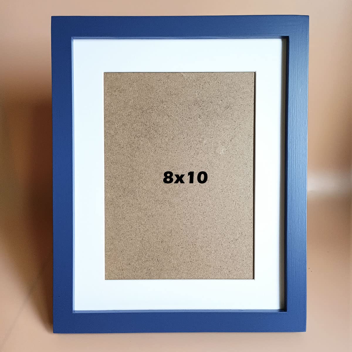 KELE MODEL 8x10 Picture Frames Blue Solid Wood Frame, Plastic Panel (Film Needs to be Removed) Table or Wall.Front Window Openin
