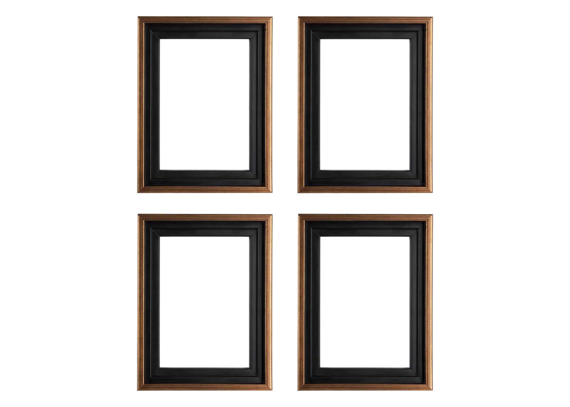 Creative Mark Illusions Floater Frame For 3/4 Deep Canvases - 9x12 Antique Gold/Black - No Glass or Backing - Wood Composite Flo