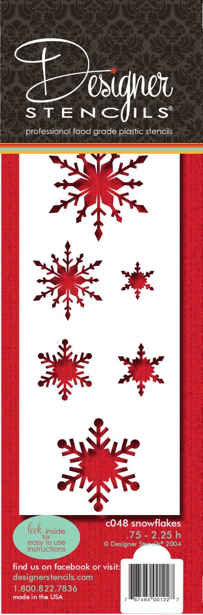 Designer Stencils Snowflake Cake Stencil, Beige/Semi-Transparent