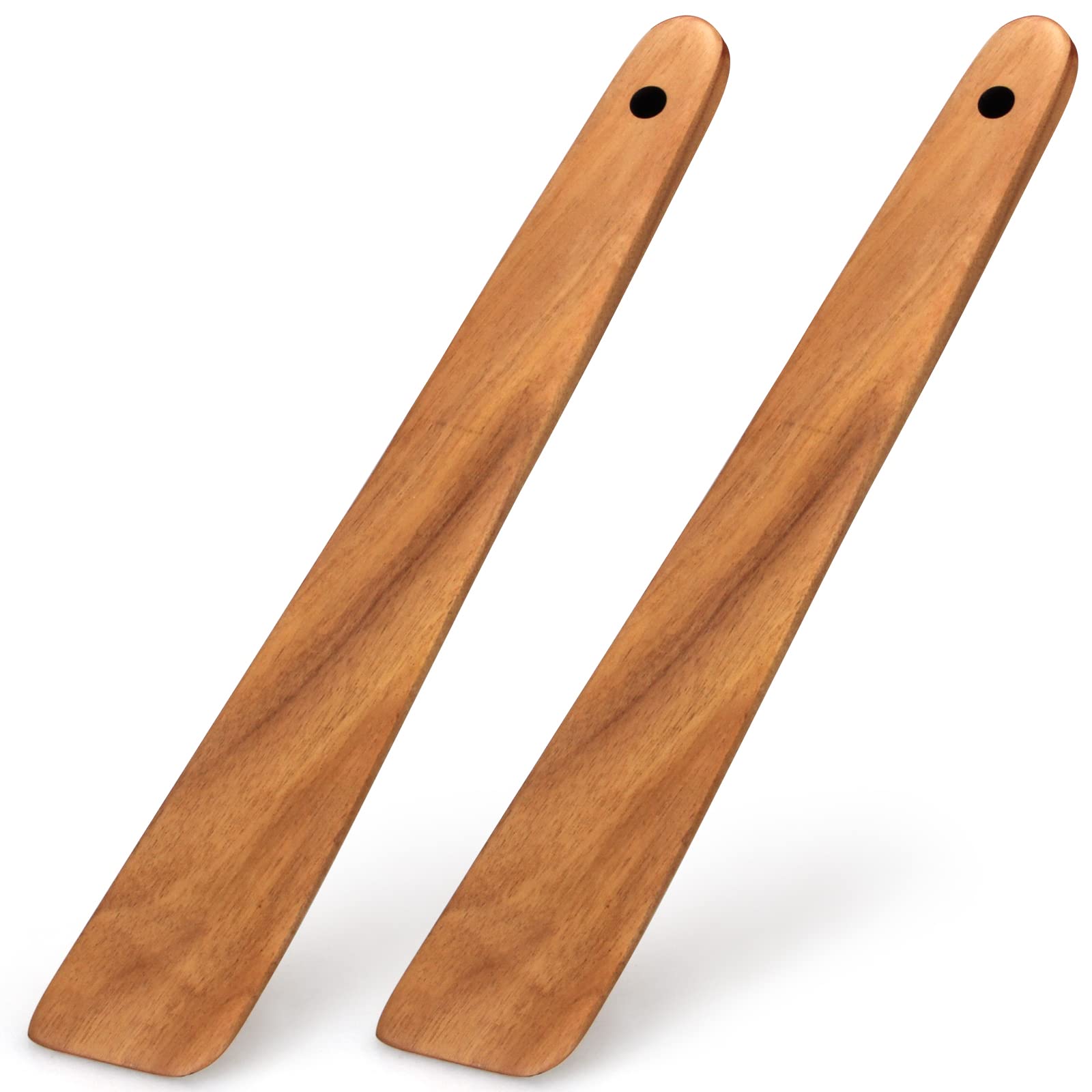 2 Pcs Teak Wood Spatula Set 12 Inch Kitchen Turner Spatula Best Wooden Utensils For Cooking Spatula Egg Flipper Spatula Non Stic