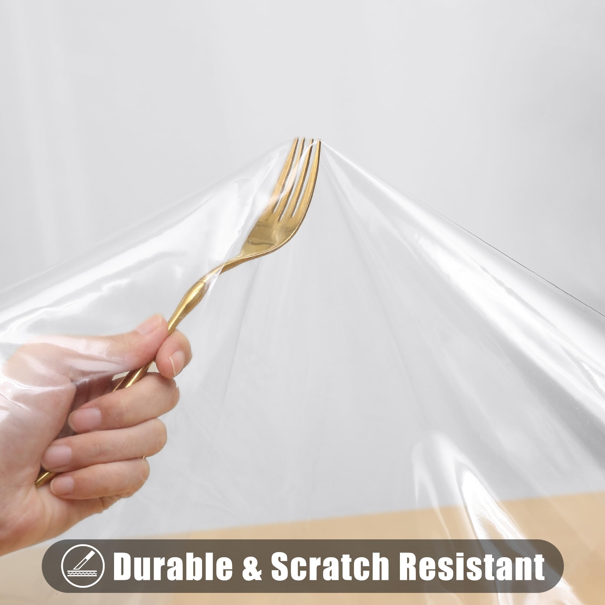 smiry Rectangle Clear Table Cloth 52x70 Inch  Waterproof Wipeable Vinyl Tablecloths Protector  Oil Spill Proof Transparent Plastic Table Cover for Dining  Picnic  Camping  Outdoor