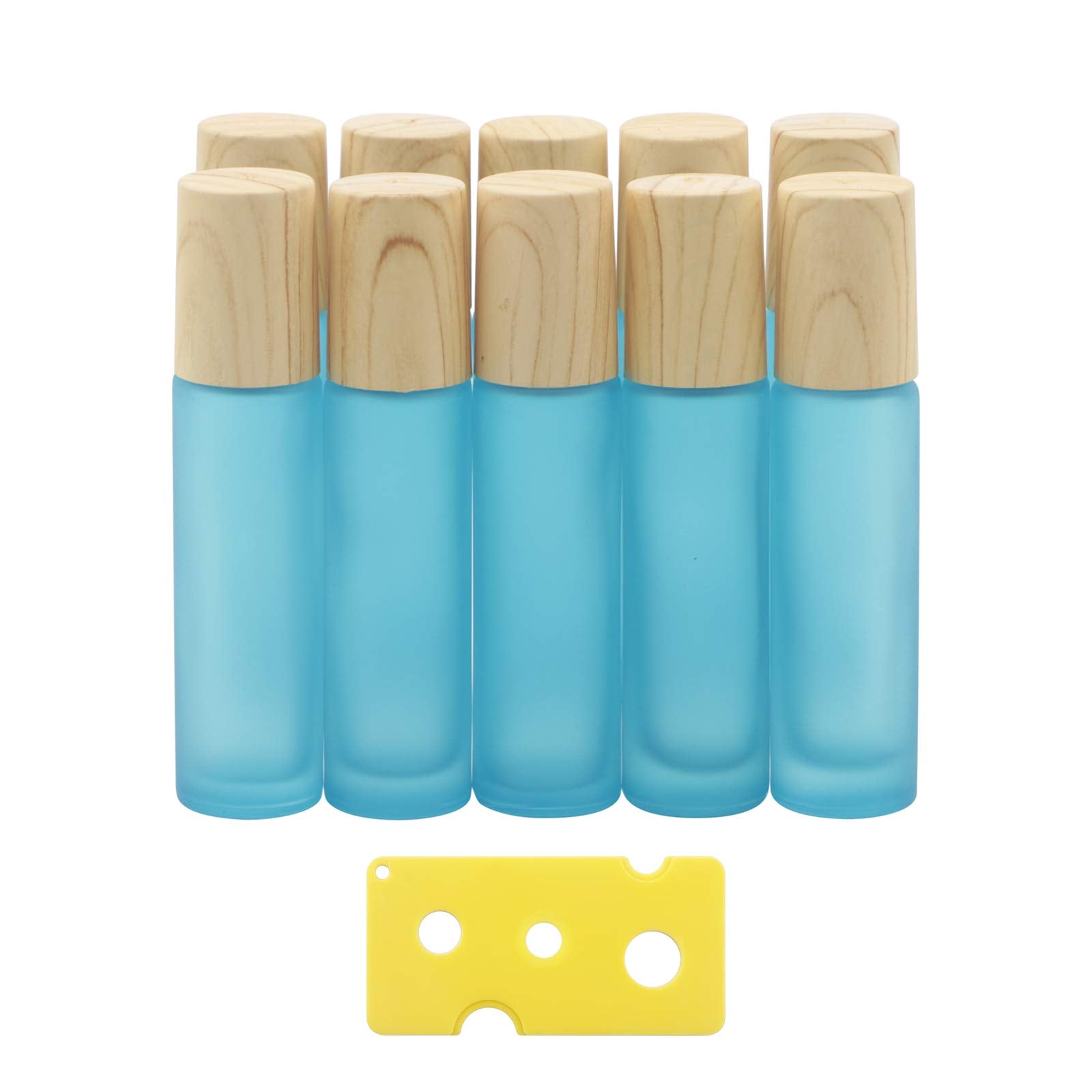 Kesell 10Pack Colour Essential Oil Roller Bottles 10Ml, Refillable Glass Roll On Bottles With Plastic Lids Stainless Steel Ball