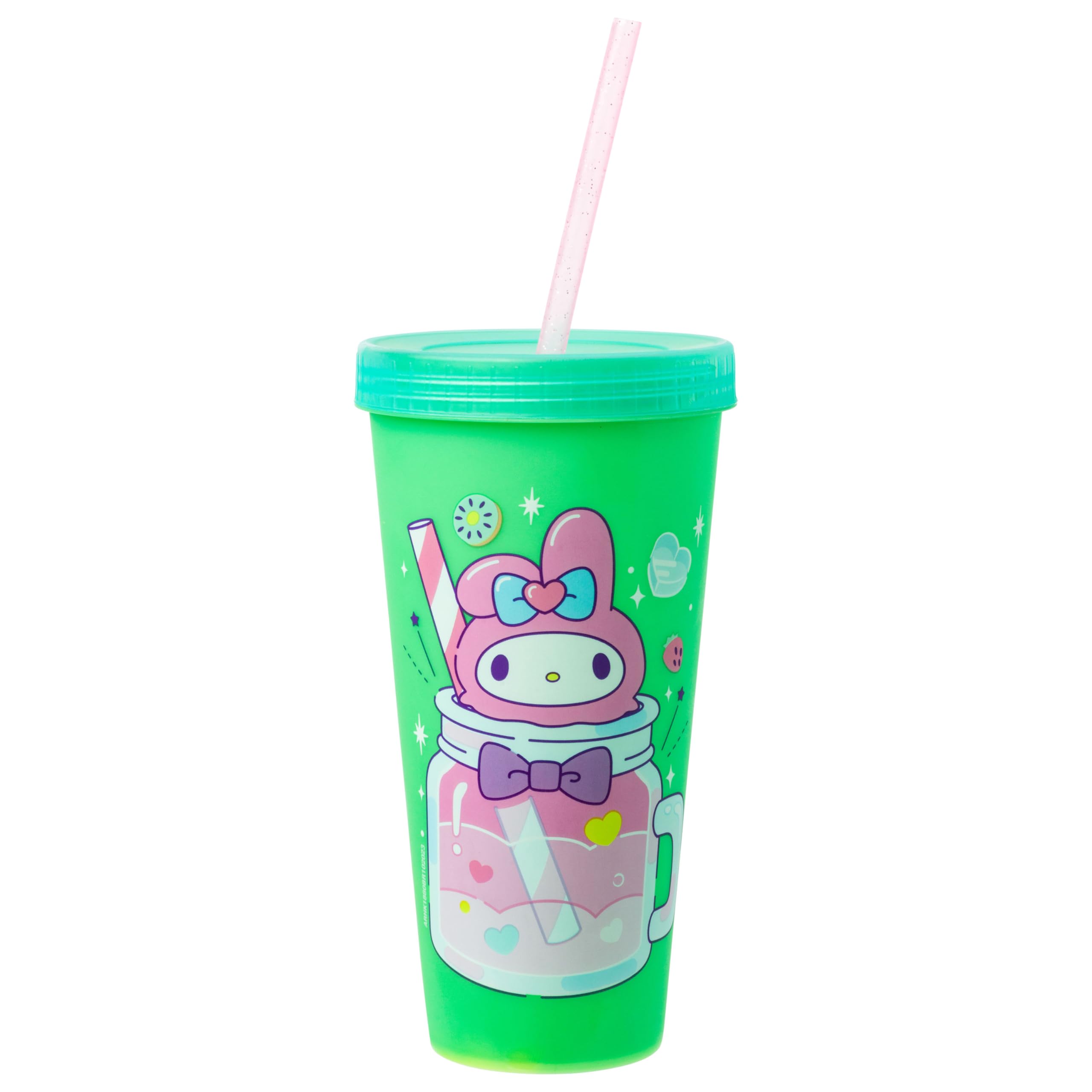Silver Buffalo Sanrio Hello Kitty And Friends 4 Pack Color Changing Plastic Tumblers Featuring Hello Kitty, My Melody, Badtz Mar