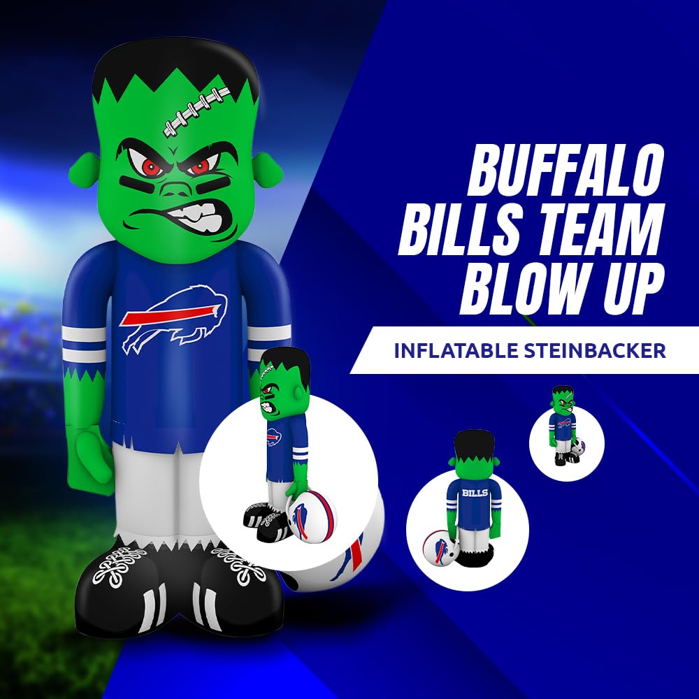 Sporticulture NFL Buffalo Bills 7 8 Blow Up Inflatable Steinbacker with LED Lights & Built-in Blower - Balloon Merchandise Decor
