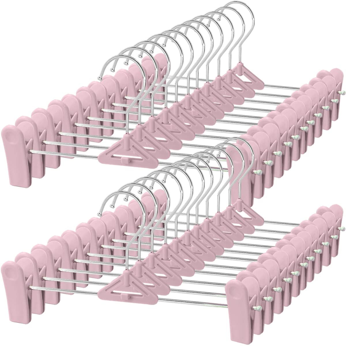 Northern Brothers Skirt Hangers With Clips - Pants Hangers With Clips 30 Pack Clip Hangers Heavy Duty Skirt Hangers With Clips S