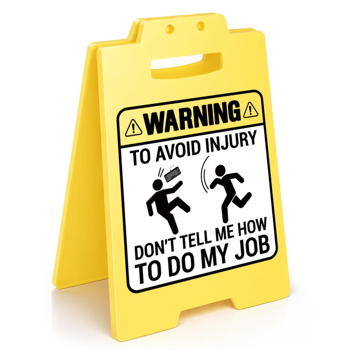 Funny Warning Office Desk Decor - Dont Tell Me How to Do My Job Sign Office Cubicle Decor - Sarcastic Gag Gifts for Coworkers C