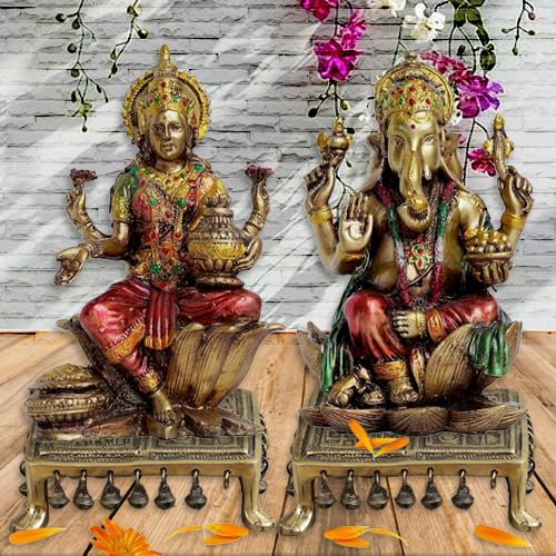 A&S Ventures Idol Laxmi Ganesh Statue,Polyresin Murti Laxmi Ganesh Ji For Diwali Gift, Home Decor Temple Mandir Pooja Room Beaut