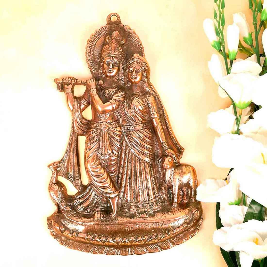 Apka Mart The Online Shop Radha Krishna Idol Wall Hanging Art | Wedding Gift for Couples - for Home, Living Room, Office, Puja,