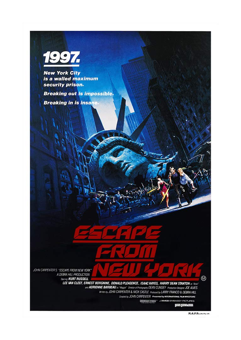 Escape From New York (Kurt Russell, Adrienne Barbeau, 1981) Movie Poster - Size 24'' X 36'' - This Is A Certified Poster Office