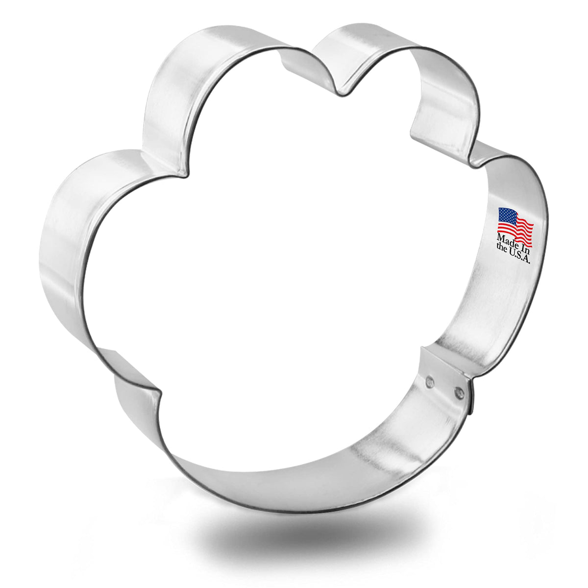 Paw Print Cookie Cutter 4.5 Inch - Made In The Usa - Foose Cookie Cutters Tin Plated Steel Paw Print Cookie Mold