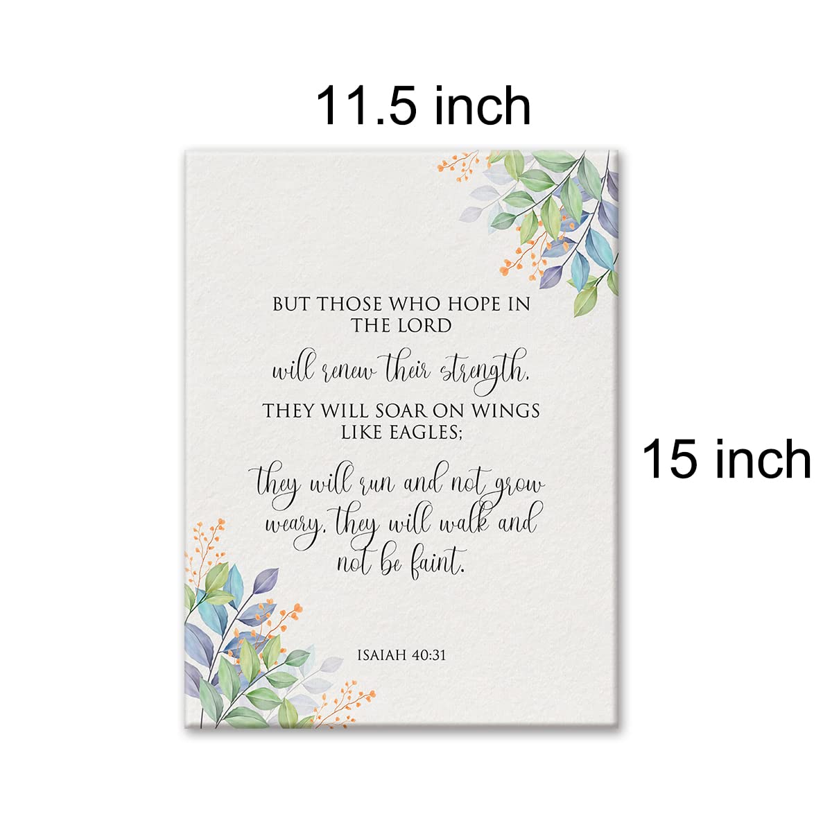 Isaiah 40:31 Sign Scripture Canvas Home Wall Art Dcor Christian Painting 12X15 Inspirational Bible Verse Poster Framed Ready To