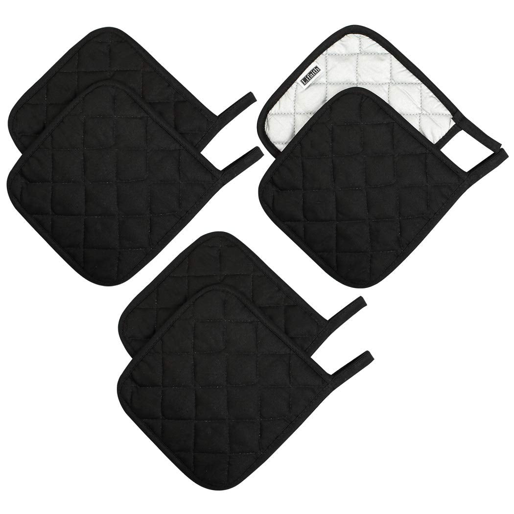 100% Cotton Potholders Kitchen Everyday Basic Terry Pot Holder Heat Resistant Large Coaster Hot Pads Kit Trivets Set For Cooking