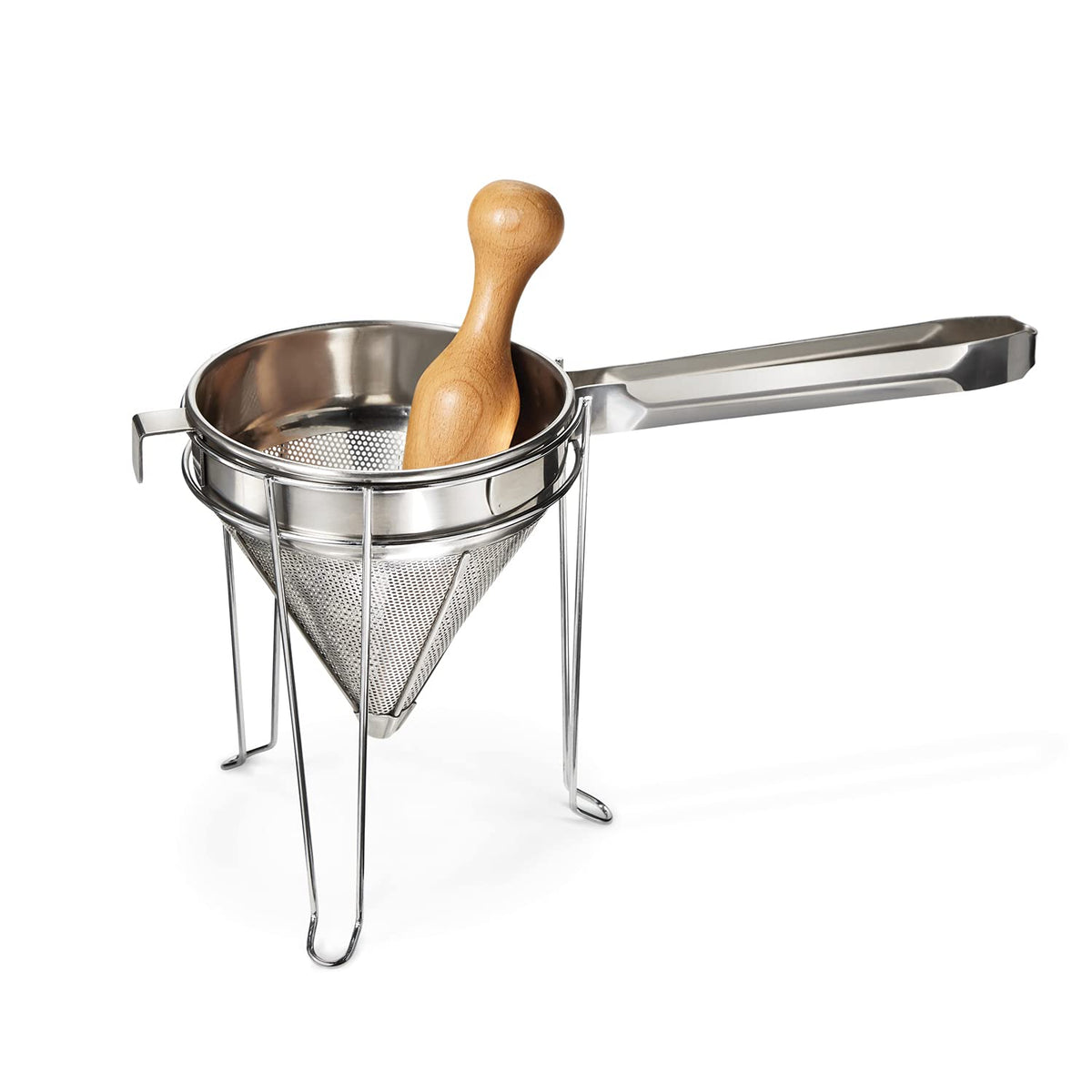 Weston Stainless Steel Cone And Pestle Set (83-3030-W), 2 Quart Capacity, Dishwasher Safe, 19-Liter, Silver