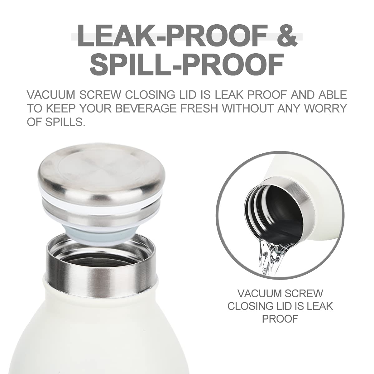 Life'S Easy 20 Oz Stainless Steel Double Wall Vacuum Insulated Water Bottle - Leak Proof Insulated Thermal Bottle For Hot And Co